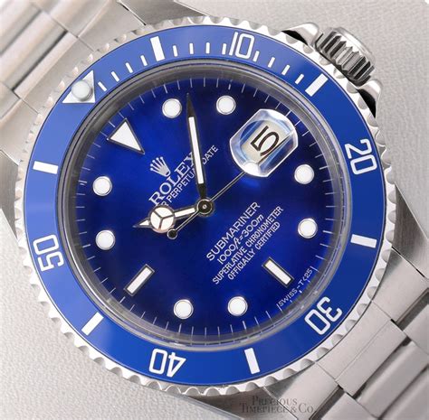 rolex stainless steel submariner blue dial &